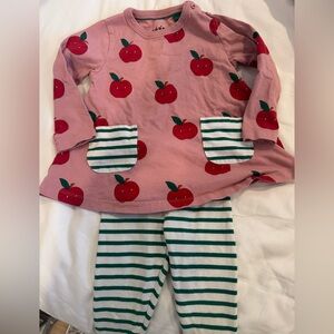 Mini Boden Pink and Green Apple Set